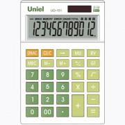 Калькулятор настольный 12 разрядов, UNIEL 147*100*35  зеленые клавиши (UD-151G)  (Ст.1)