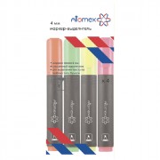 Маркер флюорисцентный  Attomex 1-4мм набор 4шт желтый/зеленый/оранжевый/розвый арт.5045304