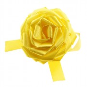 Бант-роза упаковочный 85мм желтый арт.831638