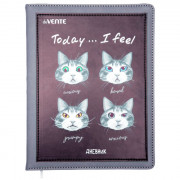 Дневник школьный твердая обложка кожзам поролон (deVENTE) Cats Emotions арт 2021123