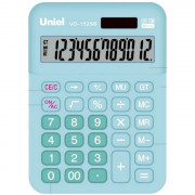 Калькулятор настольный 12 разрядов, двойное питание UNIEL 150*108*26 (UD-152SB) голубой (Ст.1)