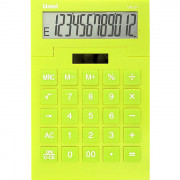 Калькулятор настольный 12 разрядов, двойное питание UNIEL 178*118*25  подъемный дисплей, салатовый (UD-21N)  (Ст.1)