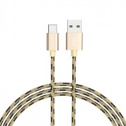 Кабель USB-Type-C Borofone BX24 Ring (1,0м) нейлон золотой