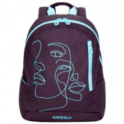Рюкзак для девочка (Grizzly) арт RD-047-1/2 фиолетовый 32х45х13 см