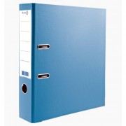 Папка-регистратор 80мм (+/-5) ПВХ с 2 сторонней обтяжкой, металлический уголок, голубая