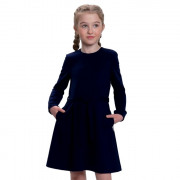 Платье для девочки (Malini) арт.EL PL 065 TK 003 L  размер 34/134-42/158 цвет темно-синий