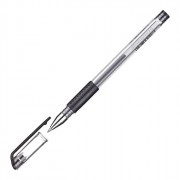 Ручка гелевая прозрачный корпус резиновый упор Attache Gelios-010, 0,5мм черный арт.613142 (Ст.12/144)