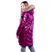 Куртка зимняя удлиненная для девочки (OVAS) арт.Аманда цвет зимняя вишня