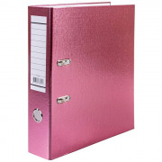 Папка-регистратор 70мм (+/-5) ламинированный картон METALLIC розовая Hatber арт.70ПР4_03418 (Ст.20)