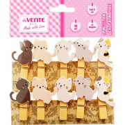 Набор для творчества Прищепки декоративные 10 штук (deVENTE) Kitty со шнуром арт.8120104