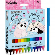 Фломастеры (deVENTE) Panda 12 цветов картонная коробка арт.5081127