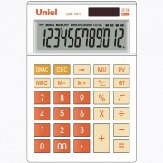 Калькулятор настольный 12 разрядов, UNIEL 147*100*35 оранжевые клавиши (UD-151R)  (Ст.1)
