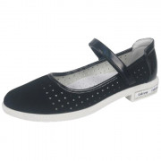 Туфли для девочки (TOM.MIKI) черные верх-искусственный нубук подкладка-натуральная кожа размерный ряд 32-36 арт. RR1604_B-9484-A