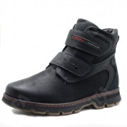 Ботинки для мальчика (КОЛОБОК) черные верх-искусственная кожа подкладка - байка  артикул RC111_9782-01